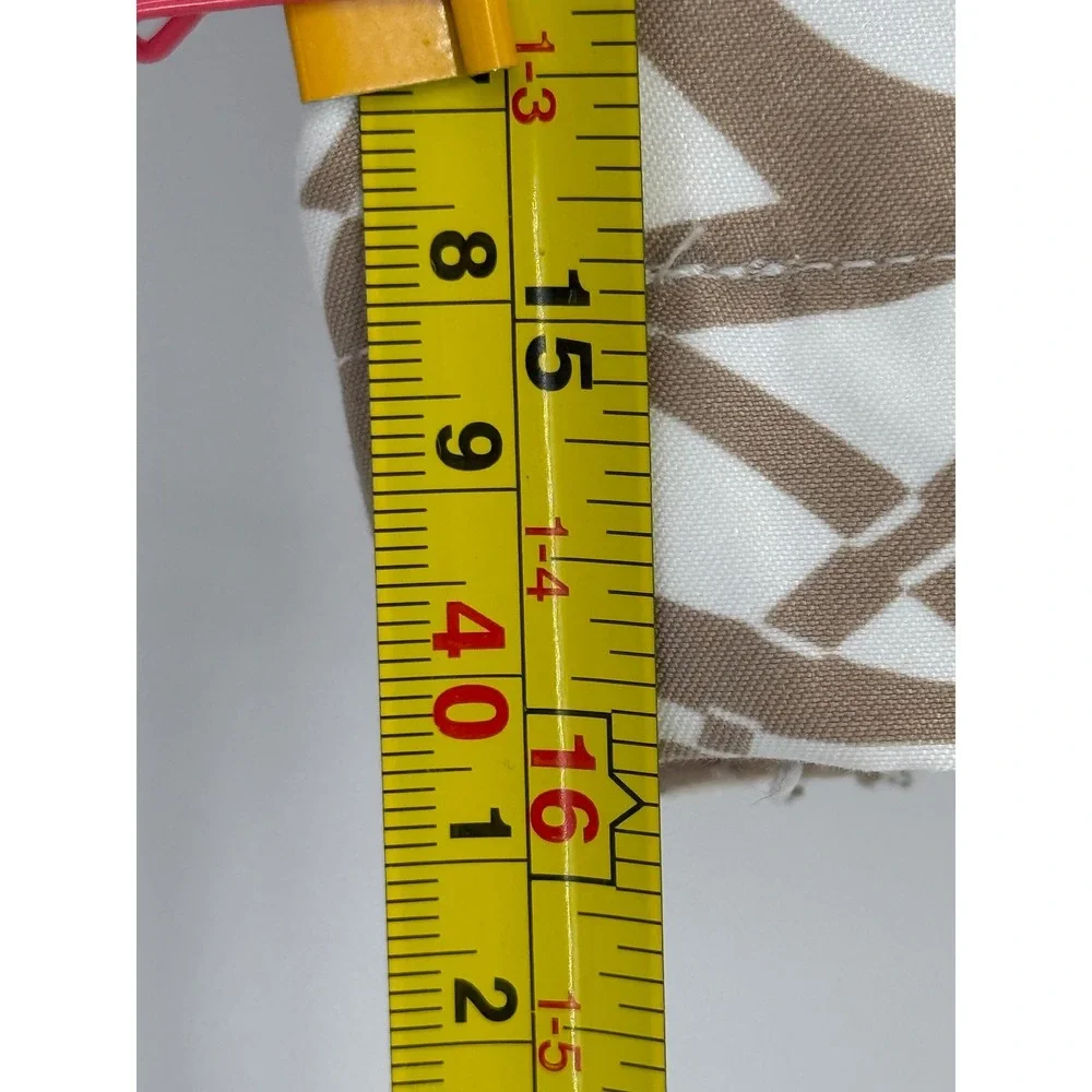 Alia Tan White Palm Leaf Print Elastic Cropped Wide Leg Pants Sz (see pics)